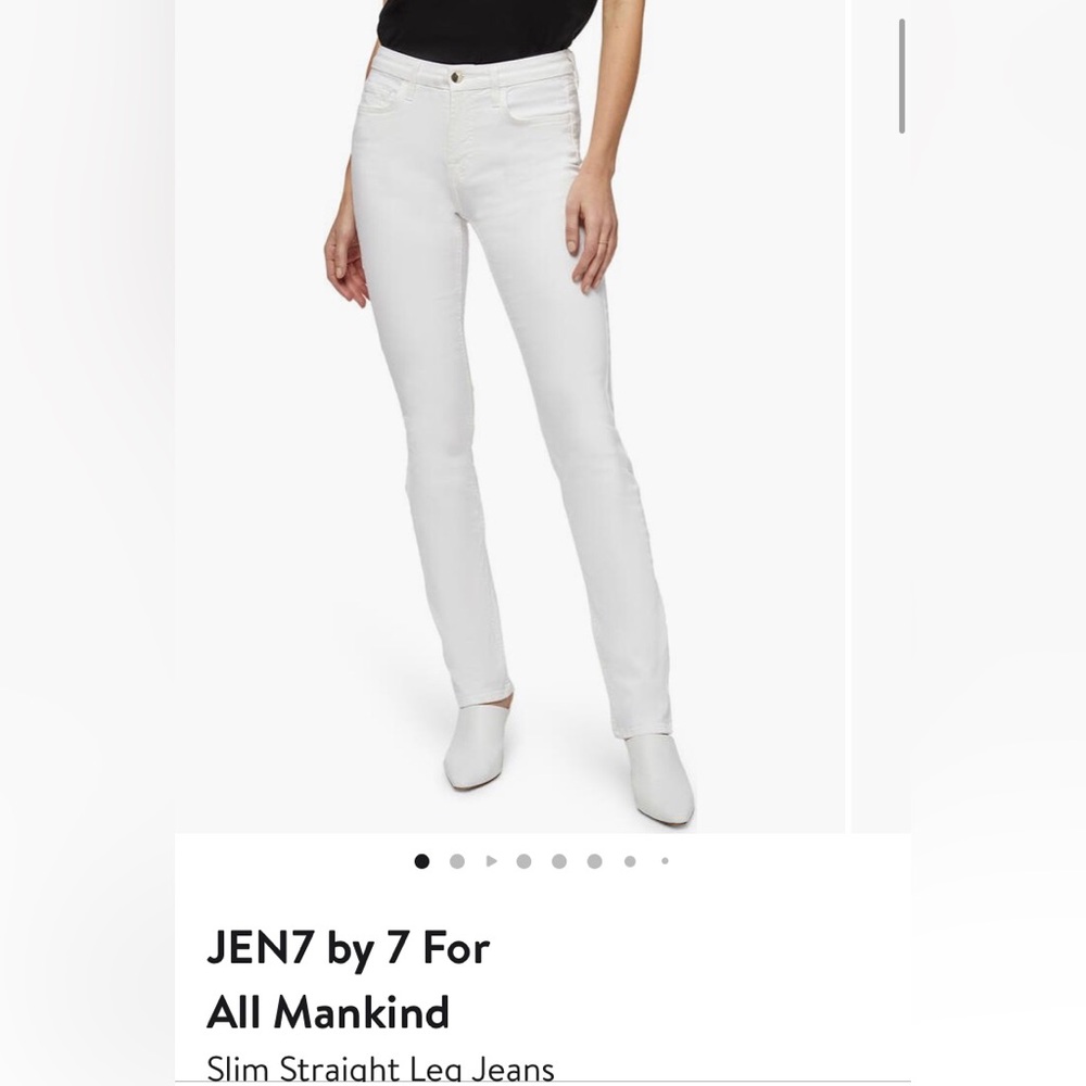 NWT 7 FOR ALL MANKIND WHITE JEANS SLIM FIT SIZE 14